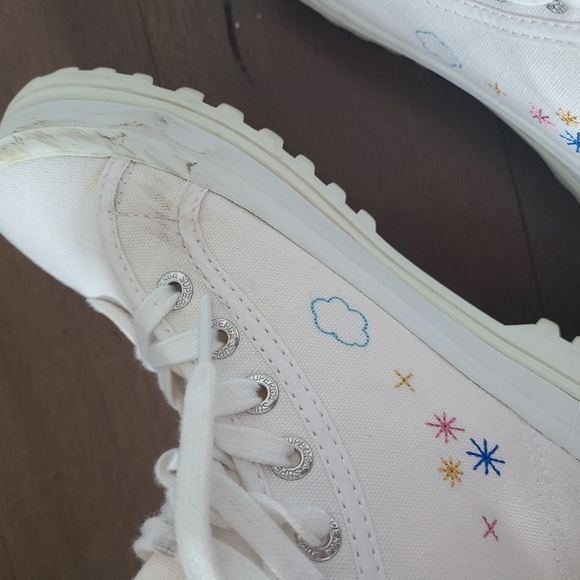 Superga White & Blue Sky Embroidery-Accent Alpina Platform Hi-Top Sneaker 36 - Picture 4 of 9